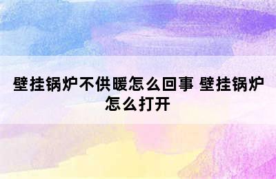 壁挂锅炉不供暖怎么回事 壁挂锅炉怎么打开